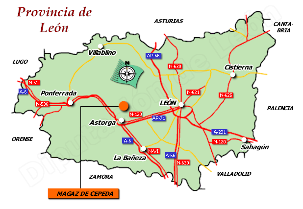 Mapa de la provincia de León