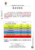 BANDO TRANSPORTE ELECCIONES CORTES CASTILLA Y LEON